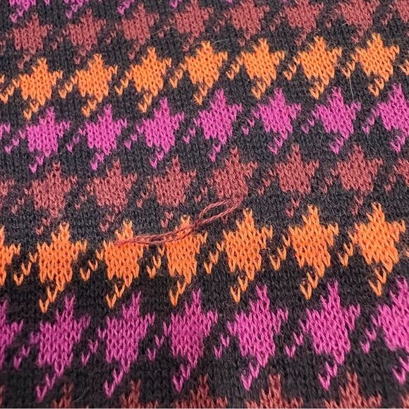 Tommy Hilfiger Purple Orange Pima Cotton Houndstooth Sweater Size S - Picture 11 of 11